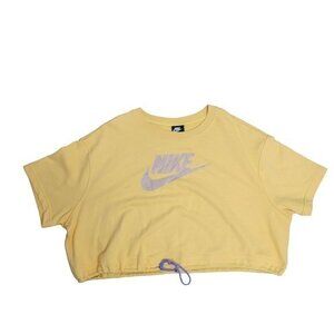Nike Womens Plus Size 3x Yellow Icon Clash‎ Crop Tee